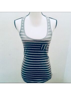 Marika Tek Dry-Wik Performance Wear Gray Striped Tank